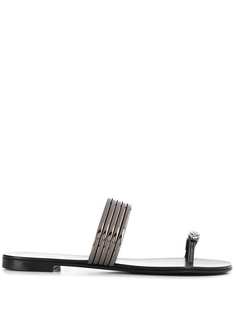 Giuseppe Zanotti босоножки с эффектом металлик