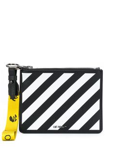 Off-White клатч с диагональными полосками