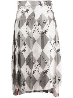 Thom Browne плиссированная юбка с асимметричным подолом и узором аргайл
