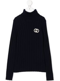 Gucci Kids жаккардовый джемпер с логотипом Interlocking G