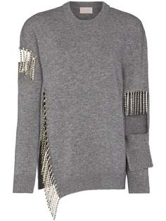 Christopher Kane свитер с вырезами и бахромой