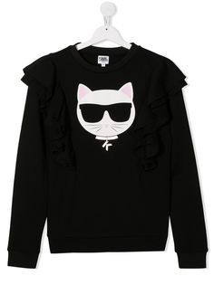 Karl Lagerfeld Kids свитер с оборками