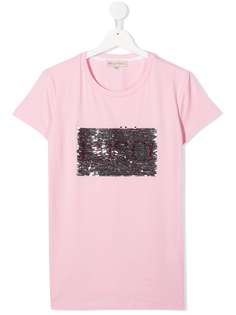 Emilio Pucci Junior футболка с логотипом из пайеток