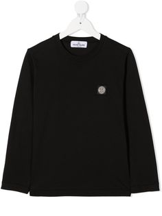 Stone Island Junior топ с длинными рукавами и нашивкой-логотипом