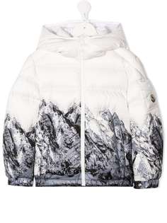 Moncler Kids пуховик с принтом