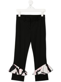 Emilio Pucci Junior брюки с оборками и графичным принтом