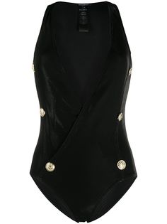 Balmain купальник с пуговицами и запахом