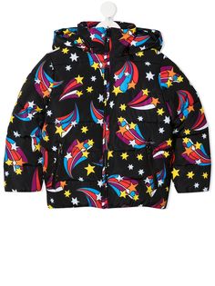 Stella McCartney Kids пуховик с принтом