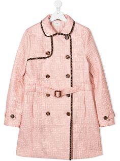 Fendi Kids тренч с логотипом