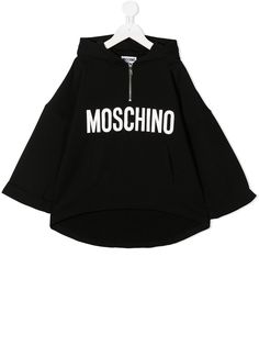 Moschino Kids худи с воротником на молнии и логотипом