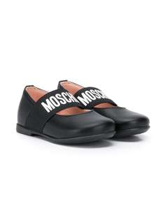 Moschino Kids балетки с ремешками и логотипом