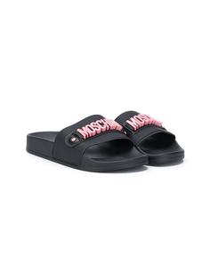 Moschino Kids шлепанцы с логотипом