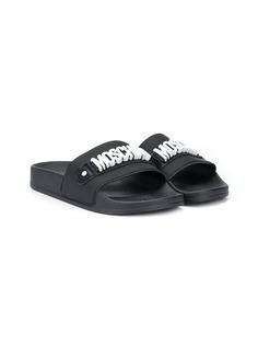 Moschino Kids шлепанцы с логотипом