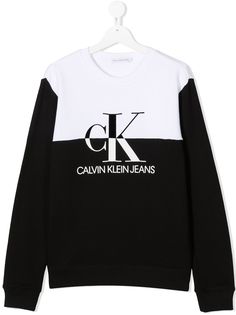 Calvin Klein Kids джемпер в стиле колор-блок с логотипом