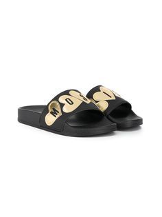 Moschino Kids шлепанцы с логотипом