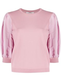 Valentino трикотажный топ с пышными рукавами