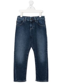 Emporio Armani Kids выбеленные джинсы прямого кроя