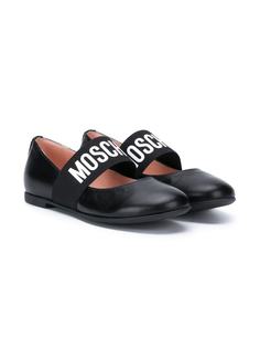 Moschino Kids балетки с логотипом
