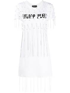Philipp Plein платье-футболка Moana с бахромой