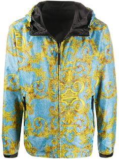 Versace Jeans Couture куртка с капюшоном и принтом Barocco