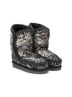 Mou Kids угги Eskimo со змеиным принтом