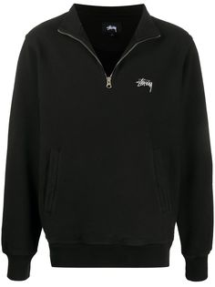 Stussy толстовка на молнии с вышитым логотипом