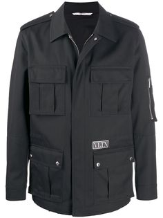 Valentino куртка-рубашка с нашивкой VLTN