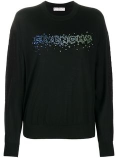 Givenchy джемпер с кристаллами и логотипом