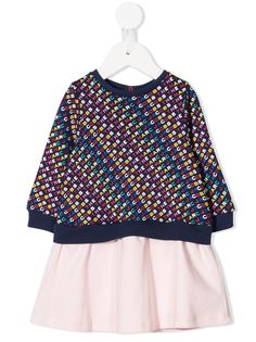 The Marc Jacobs Kids платье с контрастной юбкой и логотипом