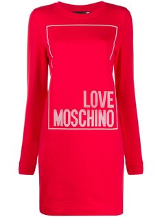Love Moschino платье-свитер с декорированным логотипом