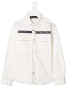 Young Versace джинсовая рубашка с контрастной строчкой