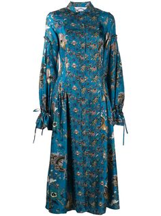 Evi Grintela платье-рубашка Love с цветочным принтом и завязками