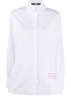 Karl Lagerfeld поплиновая рубашка с длинными рукавами