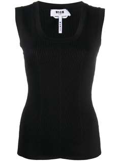 MSGM топ без рукавов в рубчик
