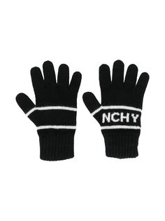 Givenchy Kids перчатки с вышитым логотипом