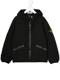 Stone Island Junior дутый дождевик с капюшоном