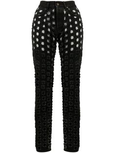 Maison Margiela джинсы кроя слим с перфорацией