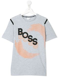 Boss Kids футболка с круглым вырезом и логотипом