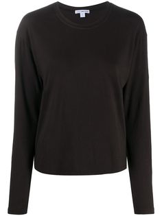James Perse приталенный топ с длинными рукавами