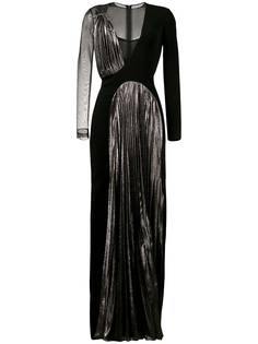 Christopher Kane длинное платье с плиссировкой