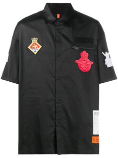 Heron Preston рубашка оверсайз с нашивками