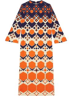 Gucci платье макси с геометричным принтом