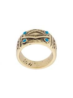 Nialaya Jewelry кольцо с ониксом и гравировкой