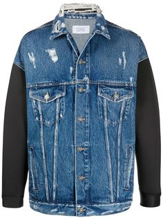 Givenchy джинсовая куртка с контрастными рукавами