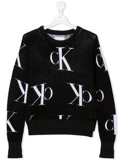 Calvin Klein Kids джемпер с логотипом вязки интарсия