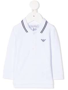 Emporio Armani Kids рубашка поло с длинными рукавами и логотипом