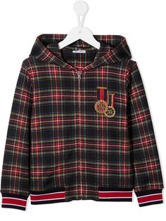 Dolce & Gabbana Kids куртка в клетку с капюшоном