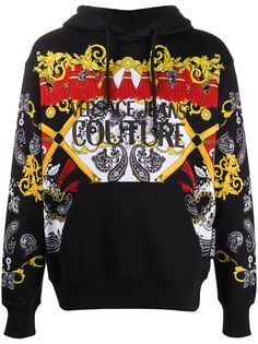 Versace Jeans Couture худи с кулиской и принтом