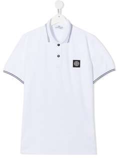 Stone Island Junior рубашка поло с нашивкой-логотипом