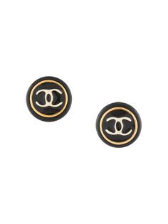 Chanel Pre-Owned серьги-клипсы 1995-го года с логотипом CC